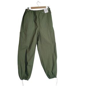 Rachel Paige Cargo Joggers Pants Green Elastic‎ Cuffs Outdoor Classic XL New